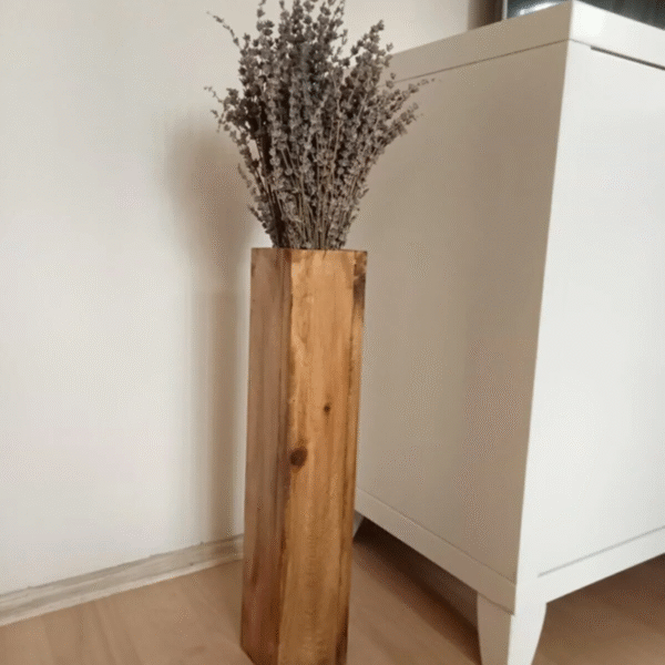 DOĞAL AHŞAP DEKORATİF SÜTUN VAZO